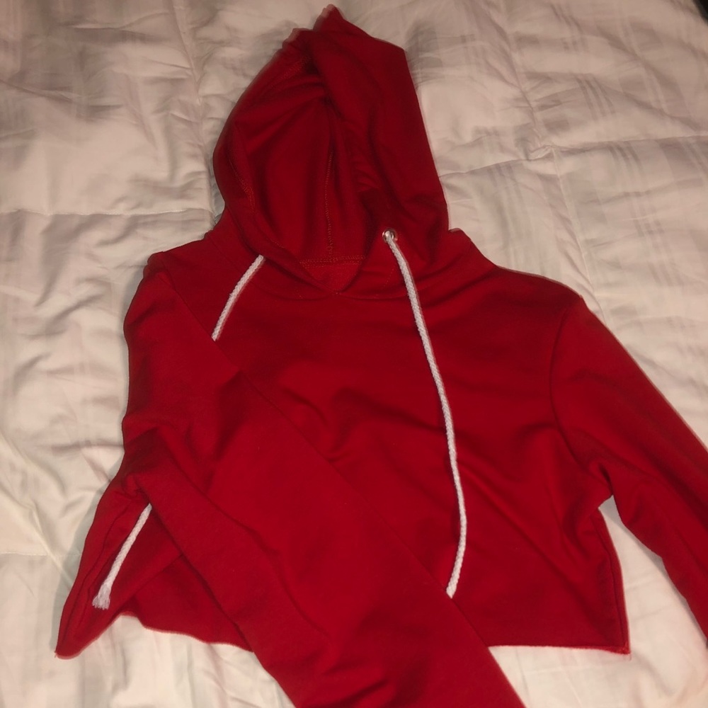Plan Red Cropped Hoodie